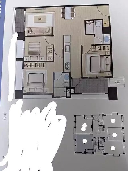 網友PO出預售三房格局。圖/取自PTT