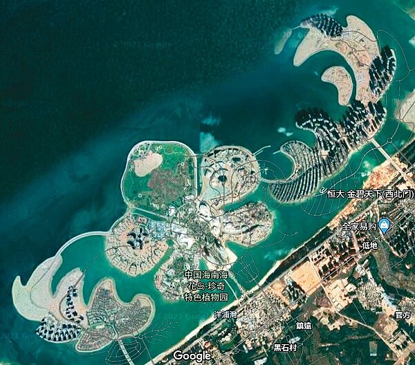 恒大海花島三十九棟樓涉違建遭責令拆除。圖/翻攝自google map