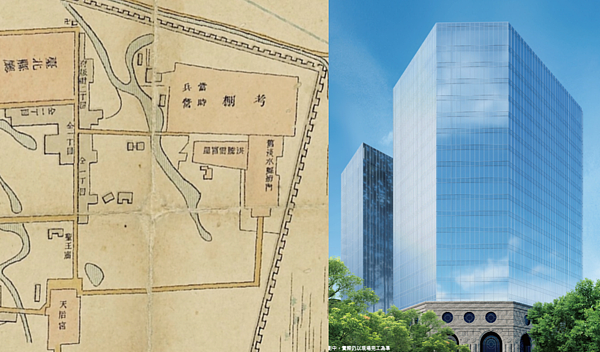 台北市議會舊址、清代考棚。圖/取自台灣百年地圖、業者提供