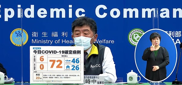 台灣15日再增6例本土案例,都與西堤餐廳傳播鏈有關。圖/取自疾管署直播