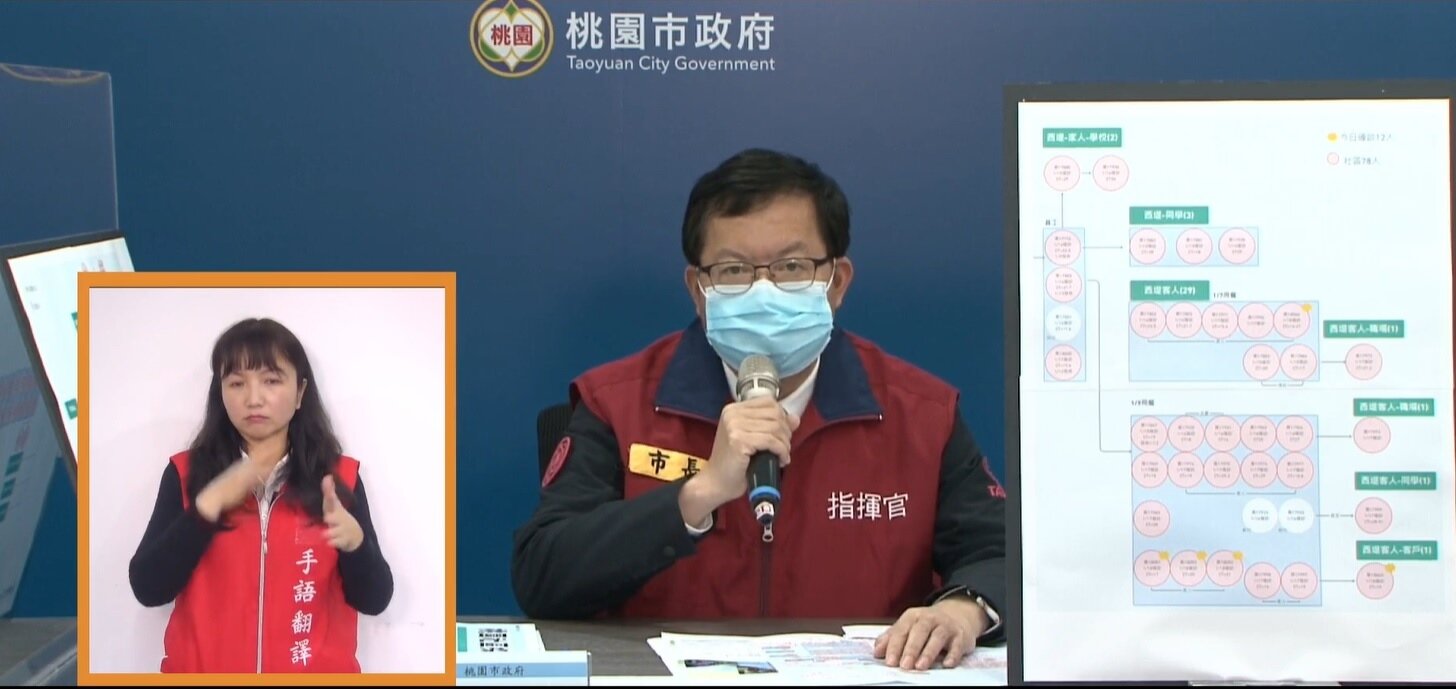 0118桃園疫情記者會。圖/截自鄭文燦臉書