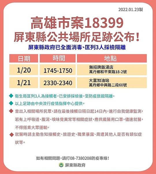 案18399跨屏東縣足跡。圖/屏東縣政府提供