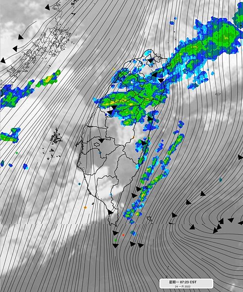 氣象達人彭啟明表是,中部以北再度轉雨,風向也轉偏北風,中南部相對仍穩定,但容易有局部濃霧。北部朋友要洗曬衣要等周三周四。圖/氣象達人彭啟明提供