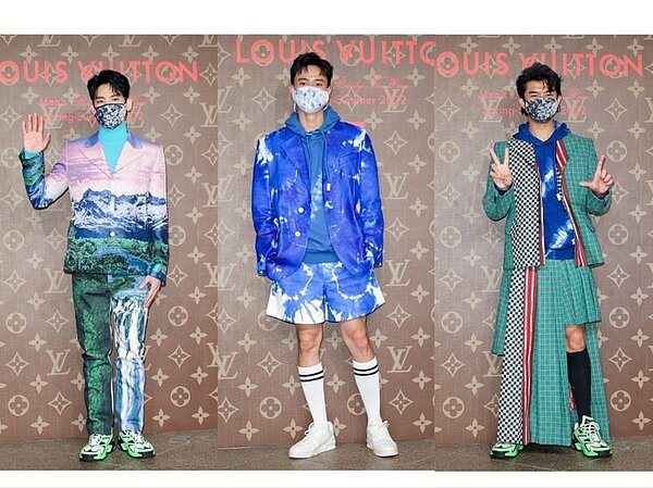 林柏宏、陳柏霖、劉冠廷出席路易威登台北101男裝專門店。記者沈昱嘉/攝影