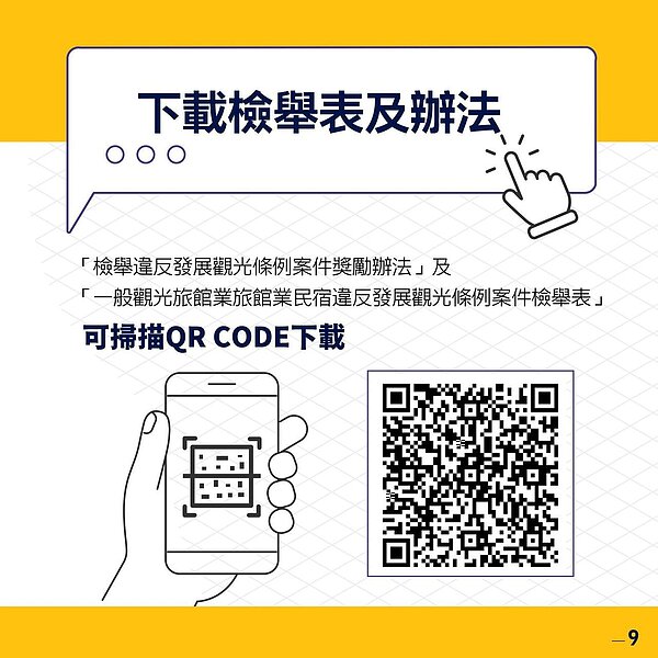 檢舉違法旅宿方式。圖／觀傳局提供