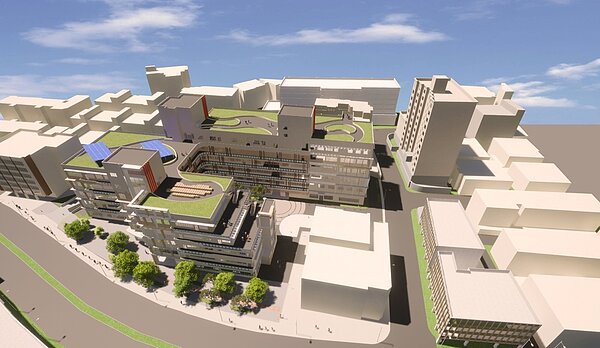 「萬隆社福園區」預計興建為地上6層、地下2層的建築,將結合社、民、衛、勞、教等多元資源。圖/北市新工處提供