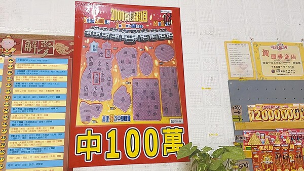 店家說,因為中獎人早上買的彩券有中,回來兌獎又熱心幫忙,因此慫恿他再買一張2000塊的「2000萬超級紅包」,沒想到一刮中百萬。圖/店家提供