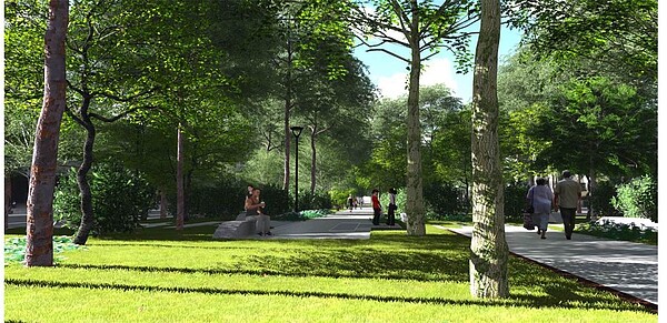 台中市建設局將優化東光園道無障礙空間與加強夜間照明等設施,預計下月動工,最快年底完工,讓素有「翡翠項鍊」之稱的休憩空間更加亮眼、舒適。圖/台中市建設局提供