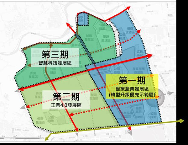 嘉義市嘉北高架車站新建後，鐵路西側大片農業區，市府擬以區段徵收分期分區開發。圖／嘉義市政府提供