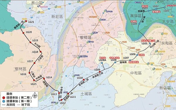 萬大線全線路線圖。北市捷運局提供