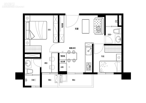 盧淑媛建議修正家具配設（如圖）。圖／設計總監盧淑媛提供