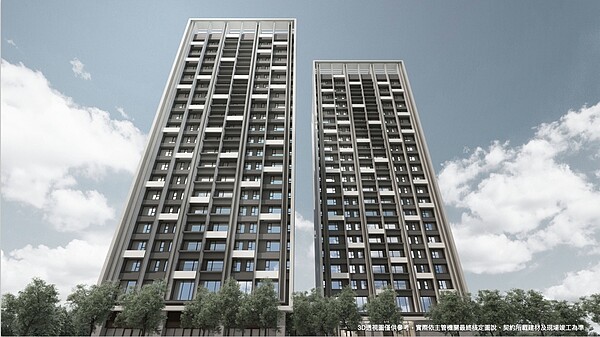 合輝大璽-水月於南崁溪第一排,雙棟交錯設計享明亮開闊視野。圖/合輝建設提供