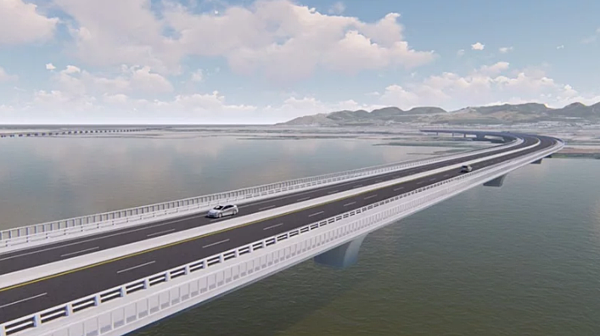 連接台中市大肚與彰化縣和美鎮的和美大肚溪橋梁工程。示意圖/台中市政府提供