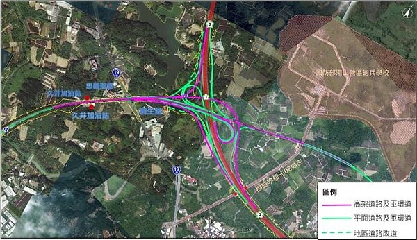 台86線跨越台19甲線系統銜接國道3號以改善闢廟交流道可行性規劃,獲中央審查通過。圖/台南市政府提供