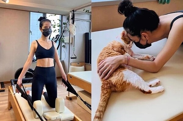 當紅南韓流行天團BLACKPINK成員之一Jisoo運動秀出令人稱羨的川字肌。圖/摘自IG