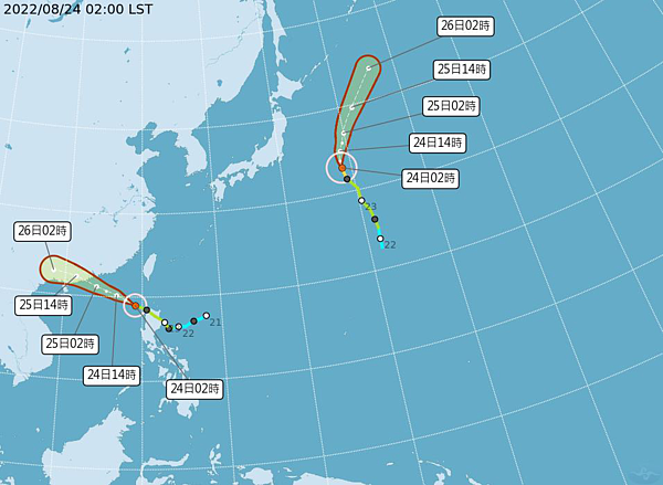 受到馬鞍颱風外圍環流影響，氣象局表示，今天台東縣及恆春半島地區有局部大雨或豪雨發生的機率，請注意瞬間大雨、雷擊及強陣風。圖/氣象局提供