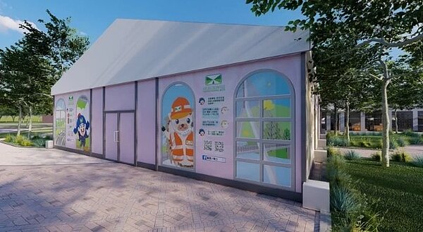 國道3號古坑服務區全新商場充滿花漾元素。圖/古坑服務區提供