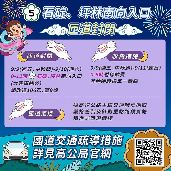 國5石碇、坪林南向入口匝道封閉。圖/新北市府提供
