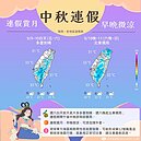 一張圖看懂中秋節連假天氣　氣象局：往南賞月條件越好