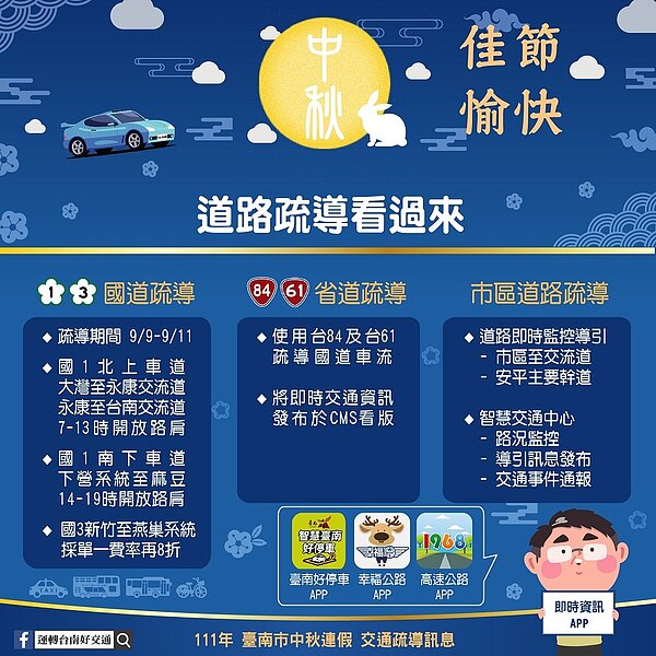 台南市中秋節交通疏運。圖／南市府提供