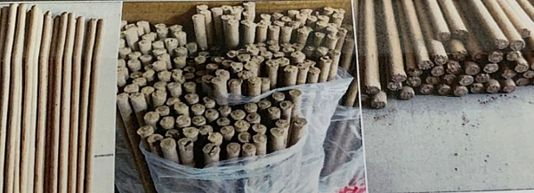 民眾販售自製驅蚊棒,沒有環境用藥相關許可證號。圖/南投縣環保局提供