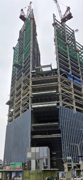 台中之鑽預定明年完工，高達225公尺，將是台中第一高樓。圖／取自Google map 街道圖