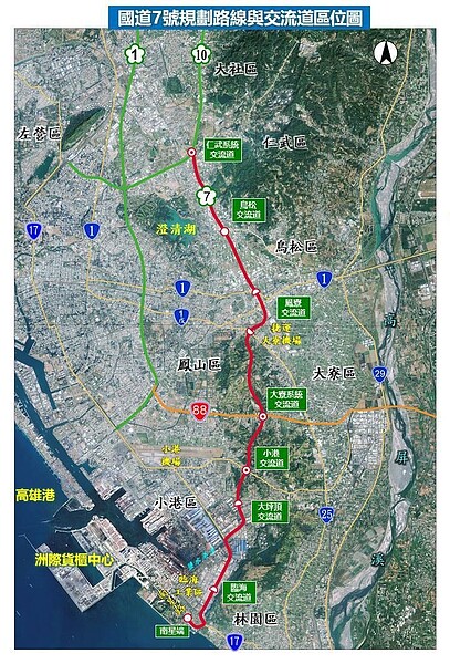 國道7號高雄路段通過環境影響評估大會審查，最快114年可望動工。圖／高市交通局提供