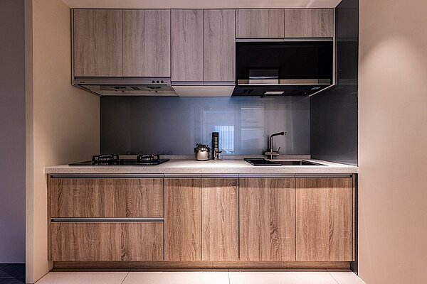 廚房使用林內三機廚具。圖／貴暘御景提供
