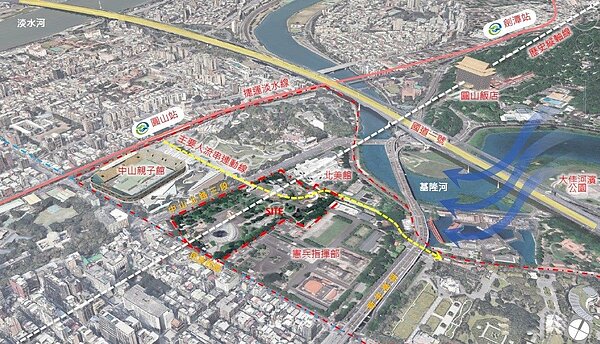 北美館擴建工程位置。圖／台北市新工處提供