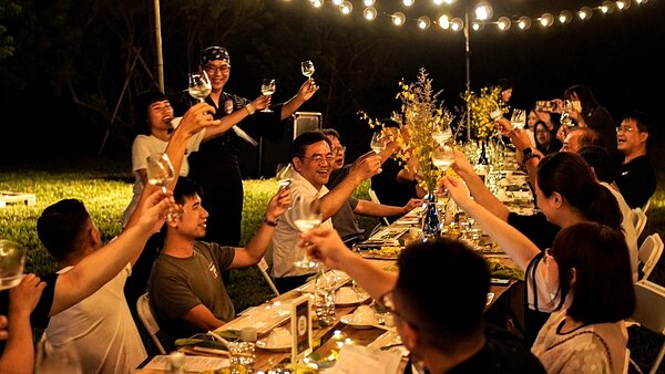 霧峰區農會客製化草地清酒餐會。