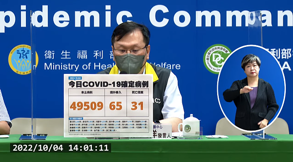 今(4)日公布國內新增49,574例COVID-19確定病例。圖/翻攝自疾管局