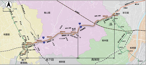 桃園捷運棕線規畫全長11.38公里,將設置7座車站,分別是5座地下站、2座高架站。圖/取自環說書