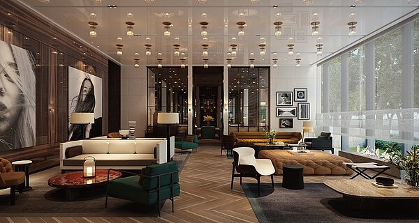 公設部分以Staycation的生活概念,引入國際度假飯店思維,創造住家空間無法達成的休閒體驗。圖/馥華之丘提供