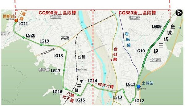 捷運新北樹林線路線圖。圖/新北市政府提供