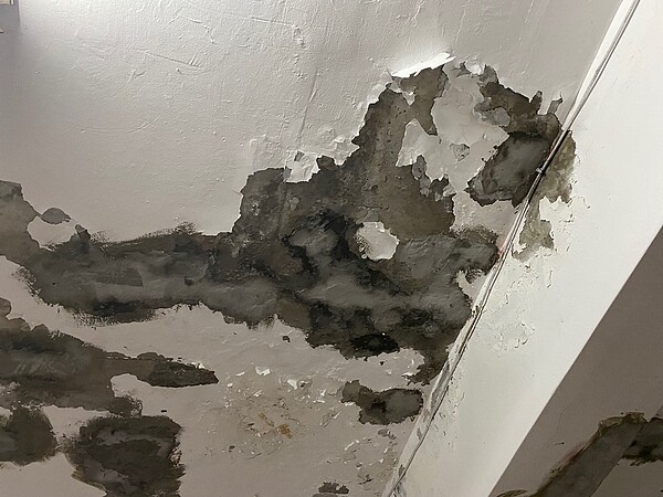 新營里內社區海砂屋牆面。圖/陳宣懿攝