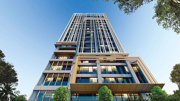 金門縣首例公辦都更案,複合式住商大樓。圖/金門縣政府提供