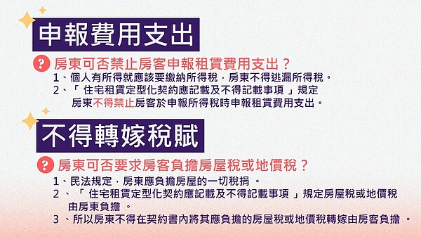 「租賃常見糾紛懶人包」以簡單易懂的圖卡資訊，彙整租屋常見糾紛。圖／新莊地政事務所提供