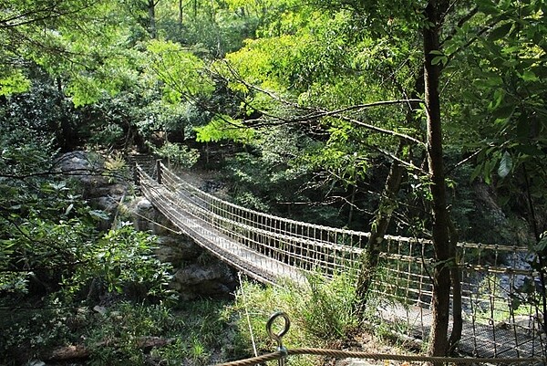 環山獵人登山步道新建繩索橋。圖／台中市政府提供