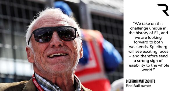彭博資訊報導，奧地利首富、紅牛(Red Bull)能量飲料創辦人馬特希茨(Dietrich Mateschitz)去世，享壽78歲。馬特希茨也是F1紅牛車隊老闆。圖／取自twitter@wearetherace