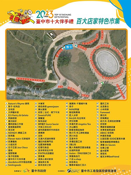 百大伴手禮店家名單。圖/台中市政府提供