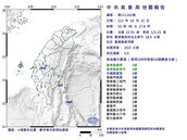 台東16：48發生規模5.0地震　南台灣有感