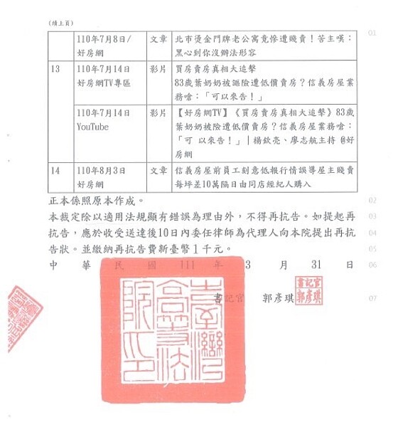 法院裁定經合理查證平衡的報導