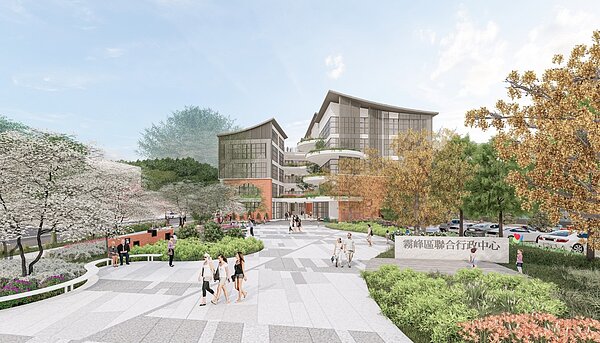 中市霧峰聯合行政中心模擬圖。圖/台中市府提供