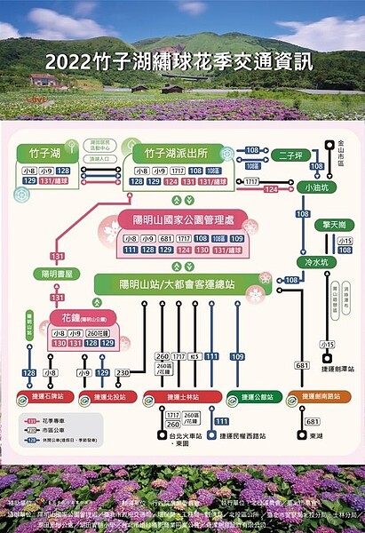 繡球花季交通懶人包。圖／台北市政府提供