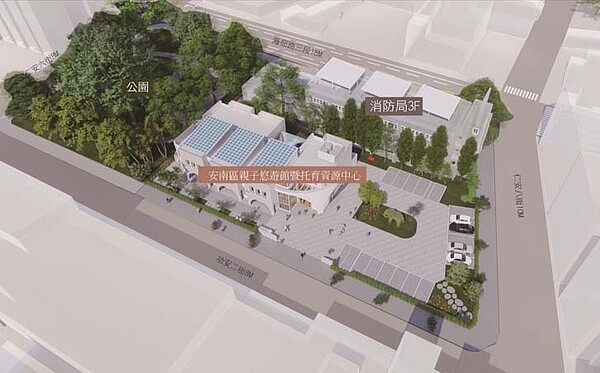安南區親子悠遊館與托育資源中心規劃構想圖。圖/台南市都發局提供