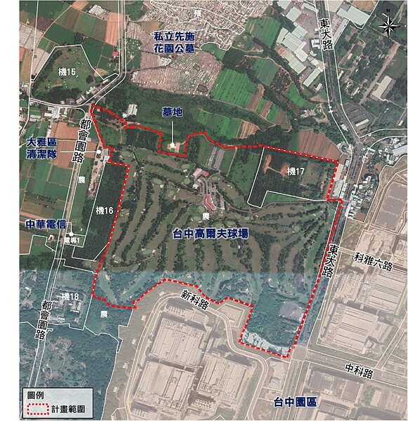 中科二期擴建案都市計畫範圍。圖/台中市政府提供