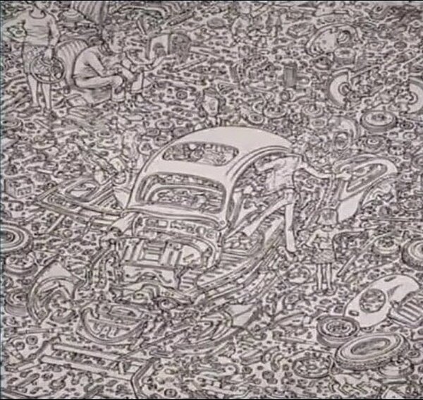 這張圖中藏有7個人和1隻貓。圖/擷取自twitter