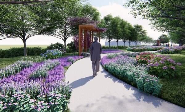 北大污水廠釋出約720坪綠地打造花草公園。示意圖／新北市政府提供