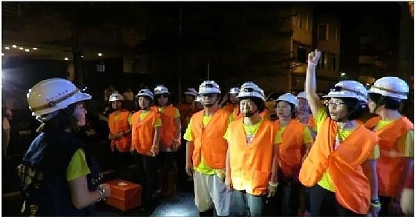 社區的防災演習。圖片擷取自忠順社區網