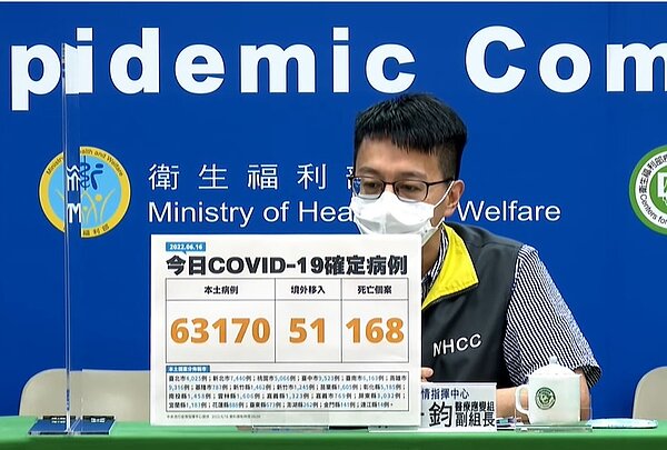本土新增168例死亡個案。圖/截自疾管署直播